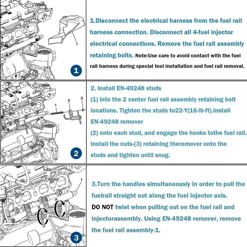 GM245 หัวฉีดน้ํามันเชื้อเพลิงซีลเครื่องมือ 6706 ชุดประกอบรางหัวฉีด Remover สําหรับ GM 18683AA000