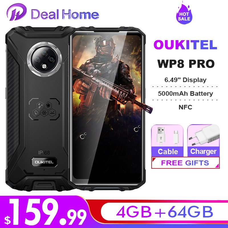 OUKITEL WP8 Pro NFC IP68 มือถือโทรศัพท์ที่ทนทาน 6.49 จอแสดงผล