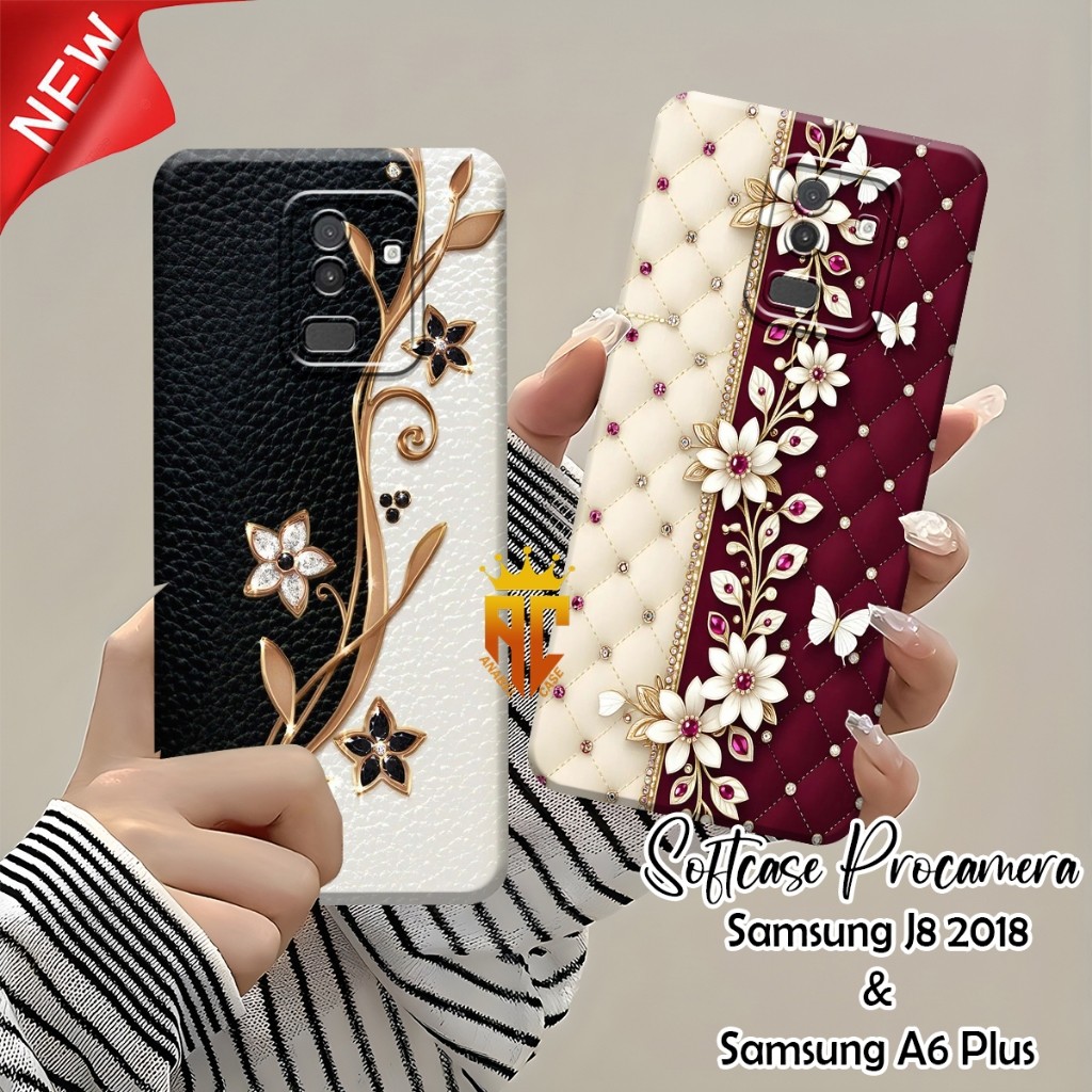 Softcase SAMSUNG J8 2018 / SAMSUNG A6 PLUS - Fashion Case Flower Motif - Beautiful Case - Aesthetic 
