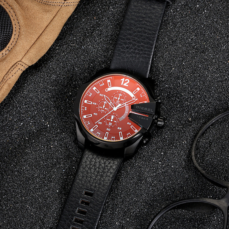 [ดําเนินการด้วยตนเอง] Diesel Diesel Chameleon เทรนด์แฟชั่นเข็มขัดผู้ชายควอตซ์ DZ4323