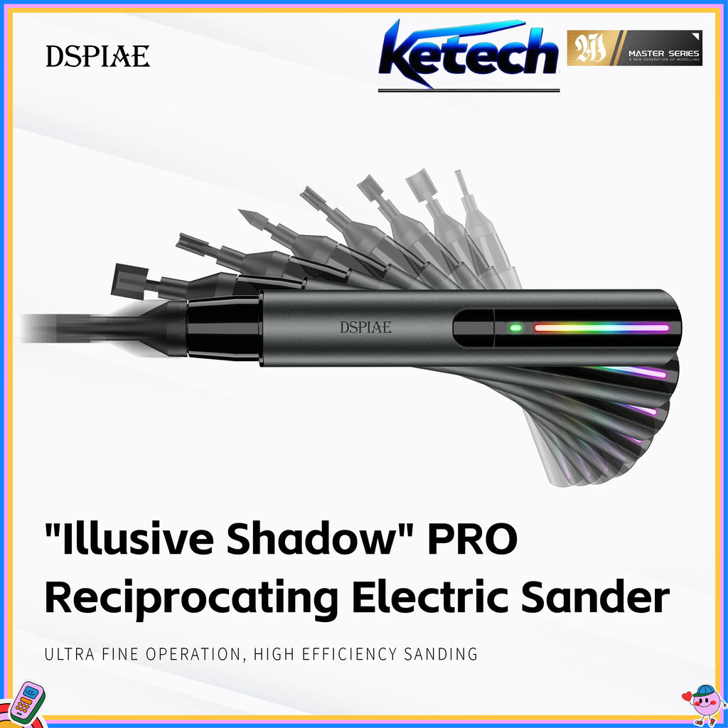 DSPIAE ES-A PRO อัพเกรด "Illusive Shadow" PRO ลูกสูบไฟฟ้า Sander สําหรับประกอบรุ่นงานอดิเรกบดปากกาหั
