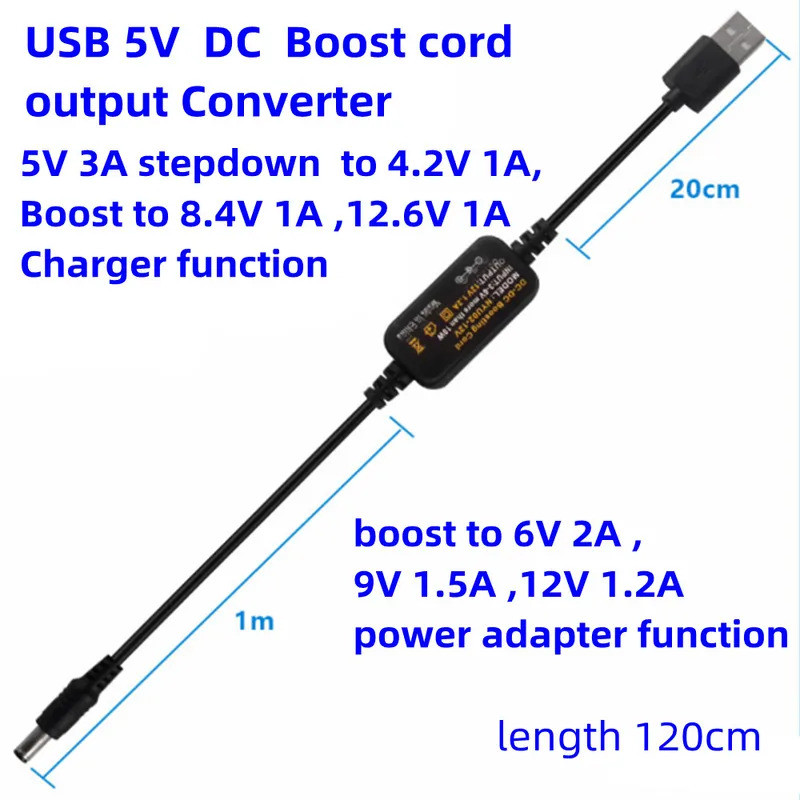 USB Boost สายไฟ DC 15W 5V ถึง 4.2V 8.4V 12.6V 1A Charger 6V 2A,9V 0.5 1.5 A,12V 0.5 1.2A อะแดปเตอร์ส