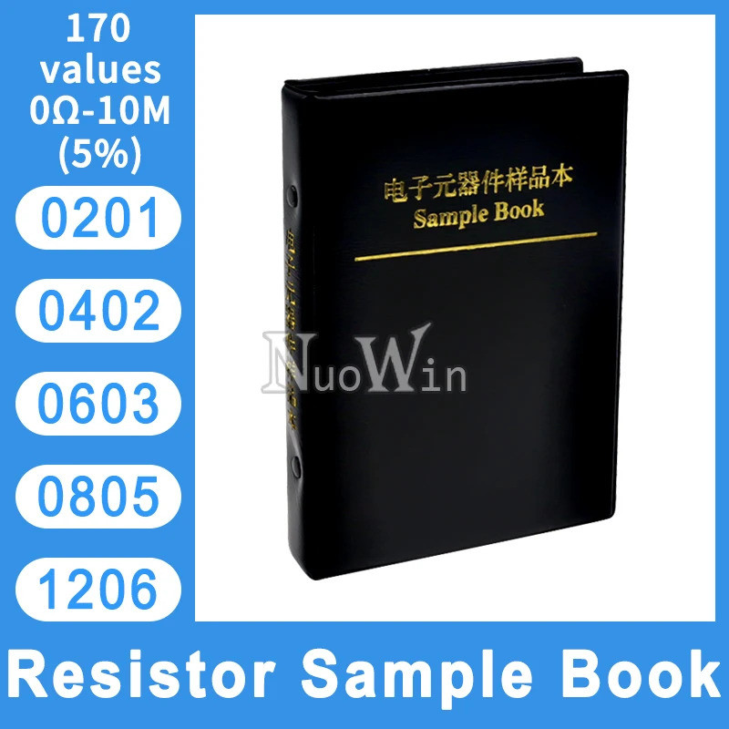 0402 0603 0805 1206 5% SMD Chip Resistor Sample Book 170 ค่า 0R - 10M ohm SMT Electronics Resistance
