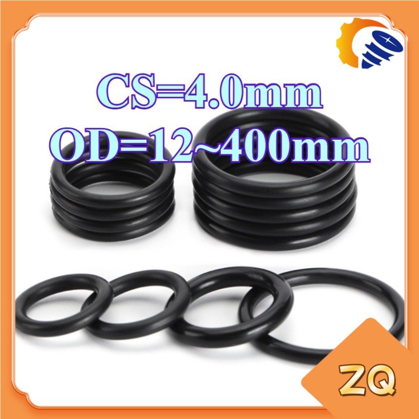 CS4.0mm แหวนซีลยาง O-ring O-ring OD12-400mm แหวนซีลน้ํามันไนไตรล์, ปะเก็นสีดํากันน้ําและทนอุณหภูมิสู