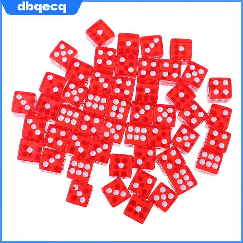 [dbqecq] 50 ชิ้นอะคริลิค 6 จุดด้านข้างลูกเต๋า D6 สําหรับการเล่นตามบทบาท RPG เกมกระดาน KTV