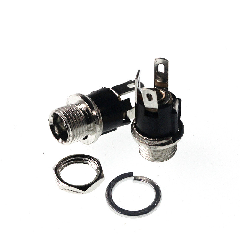 10 ชิ้น DC053A ปลั๊กไฟ 5.5-2.1 มม. 5.5-2.5 มม. DC ซ็อกเก็ตพร้อมถั่ว