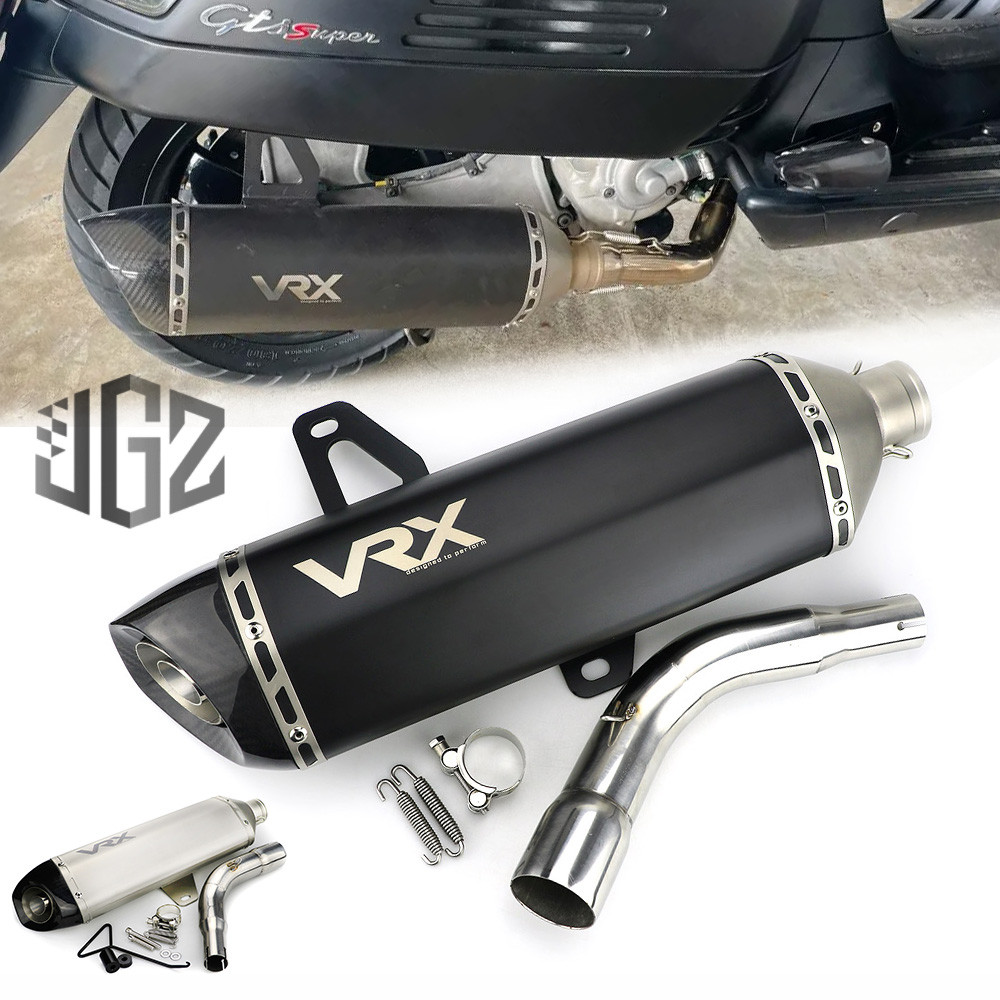 สําหรับ VESPA GTS 150 300 SUPER ท่อไอเสียท่อไอเสียท่อรถจักรยานยนต์เต็มระบบด้านหน้ากลาง Link