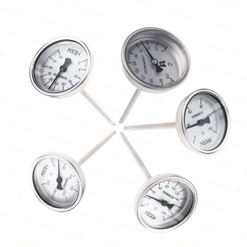 ʚɞ Ne ʚɞ สแตนเลส Bi-metal 1 4PT ด้าย L=100mm 0 50 300℃ WSS-303 สําหรับเส้นผ่านศูนย์กลาง 2 นิ้ว