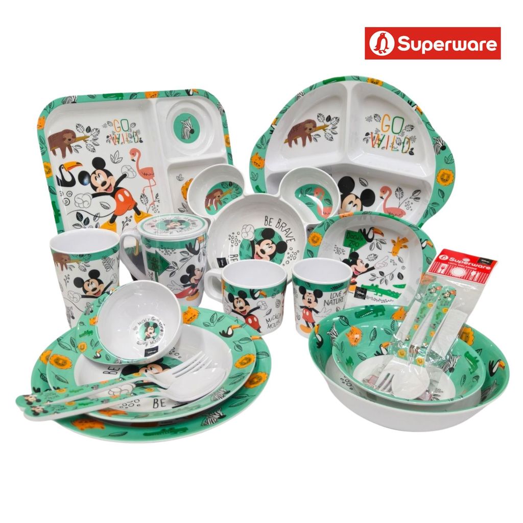[ราคา/1ชิ้น] มิกกี้ ดูเดิ้ลซู จานชาม แก้วน้ำ เมลามีน ลายการ์ตูน Disney Mickey ศรีไทยซุปเปอร์แวร์ Superware