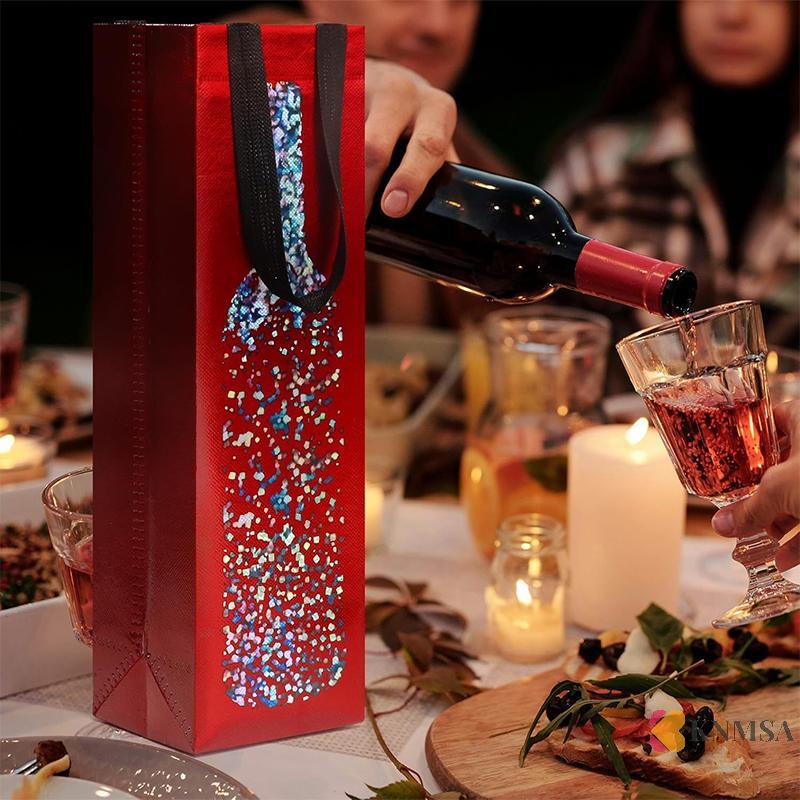KNMSA] Wine Bag Non-Woven Fabric Tote Bottle Wine Carrier Bag Cushion Wine Cooler Gift For Wine Love