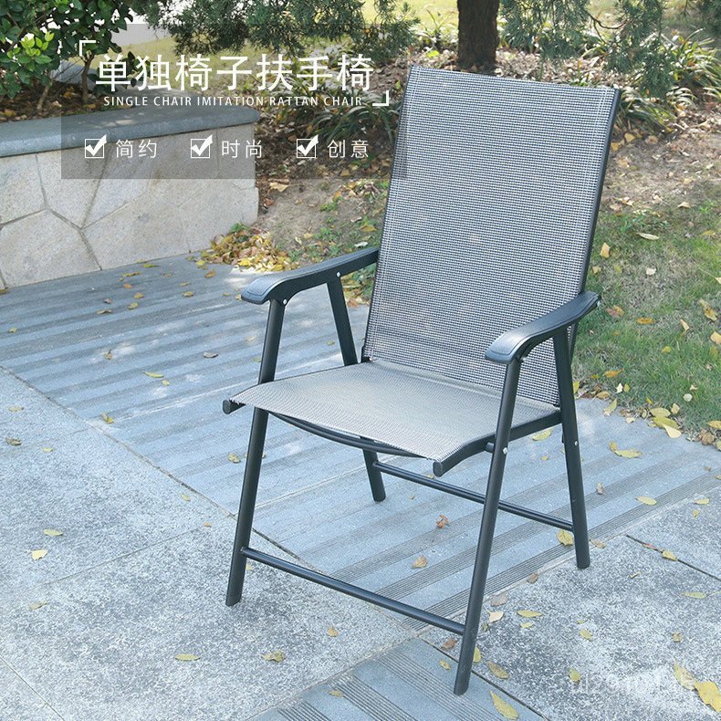 เก้าอี้เก้าอี้พับชานมระเบียงเก้าอี้เดี่ยว Leisure Courtyard Garden Teslin Outdoor Cafe ในครัวเรือน B