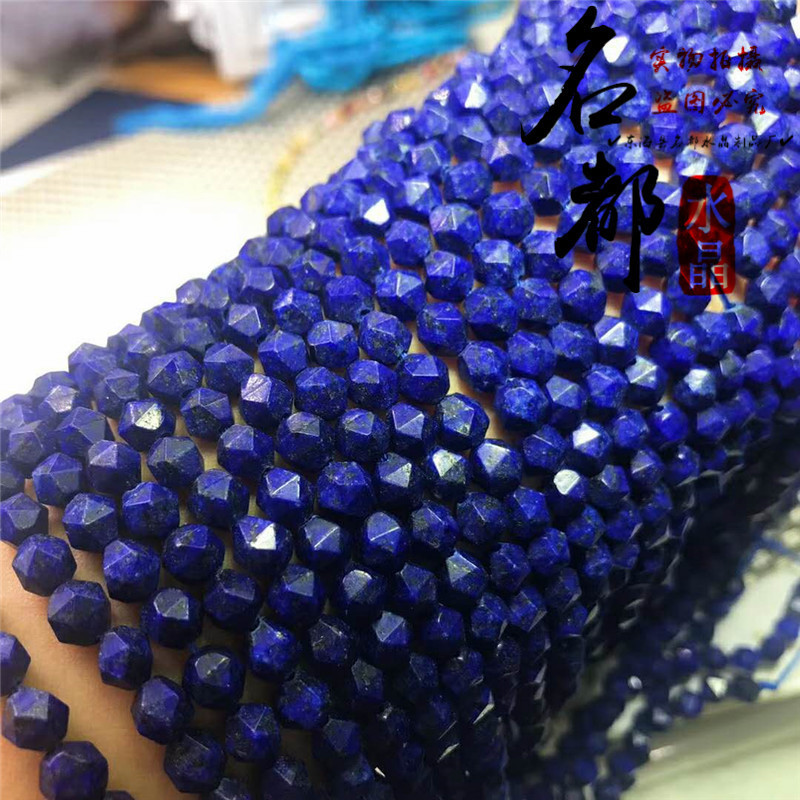 Mingdu คริสตัล Lapis Lazuli ลูกปัดหลวมขายส่ง Lapis Lazuli เพชรหน้าผลิตภัณฑ์กึ่งสําเร็จรูปลูกปัดหลวม 