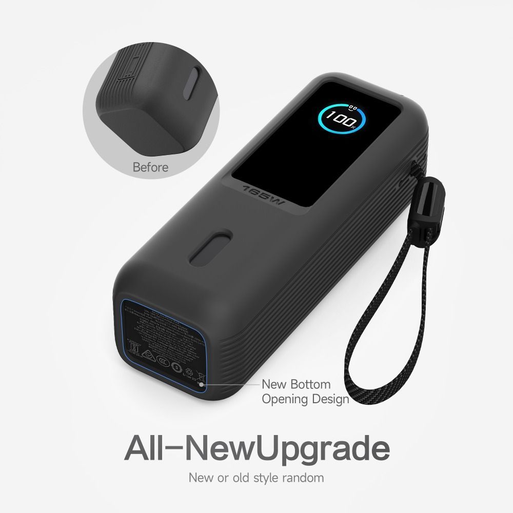 BOOKFOR ซิลิโคนพกพา, ป้องกันการล่มสลายพร้อมฝาครอบป้องกัน Power Bank เชือกเส้นเล็ก, ชาร์จโทรศัพท์ป้องกันรอยขีดข่วนยืดหยุ่นแบบพกพาสําหรับ Anker Zolo 165W Travel - รูปที่ 3