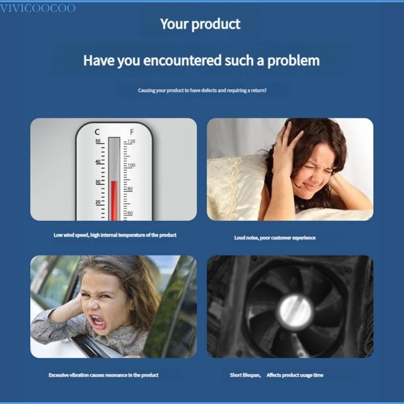 VIVI Compact Low Noise Computer Case Fan 8010 Slim Design Metal Plastic Composite