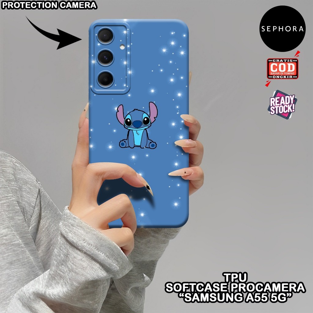 HP เคส Samsung A55 5G รุ่นล่าสุด - Sephora - เคสตะเข็บแฟชั่น - Samsung A55 5G Softcase - เคสกล้อง Pr