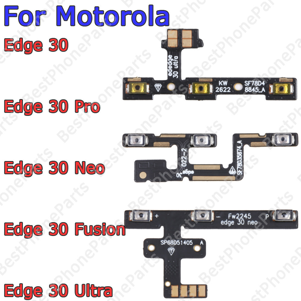 ปุ่มด้านข้างปุ่มปรับระดับเสียง Key Off Power & Volume ปุ่ม Flex สายภายในสําหรับ Motorola Edge 30 30Pro 30Neo 30Ultra 30Fusion