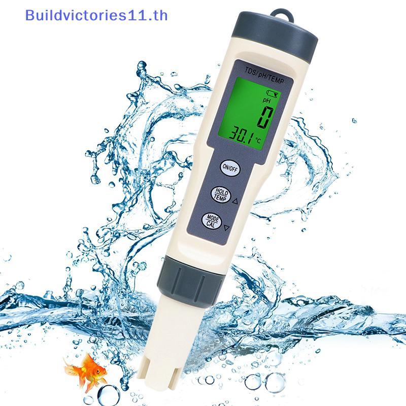 Buildvictories11 PH Meter, TDS/pH/อุณหภูมิ 3-in-1 PH Meter สําหรับน้ํา, 0-14 PH ช่วงการวัด Digital P