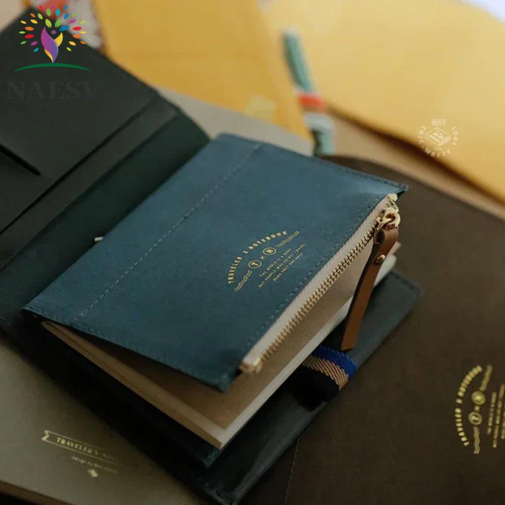 NAESV Travel Notebook Storage Bag, Zipper Pocket Card Bag Vintage Storage Bag for Notebook, Special 