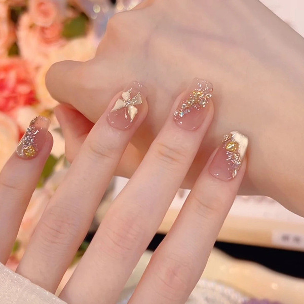 เล็บปลอมยาว เล็บปลอม เล็บปลอมสำเร็จรูปยาว เล็บเจลแท้ [Streamer] Handmade Wearing Nails High-End Cat 