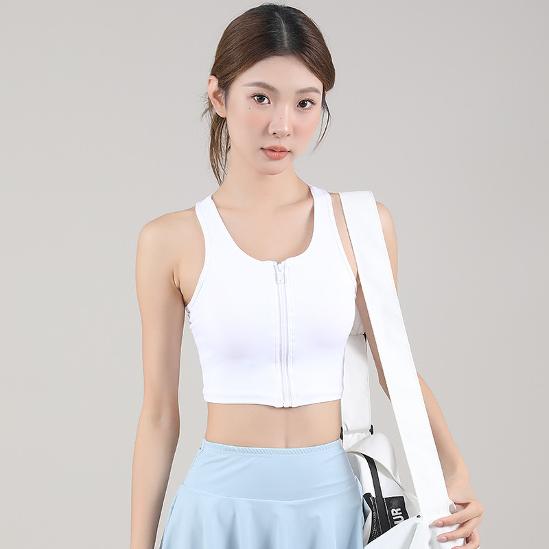 ชุดชั้นในออกกำลังกาย ซิปรอบตัว ออกแบบสำหรับโยคะและวิ่ง ระบายอากาศได้ดี ดูดซับเหงื่อ - รูปที่ 4