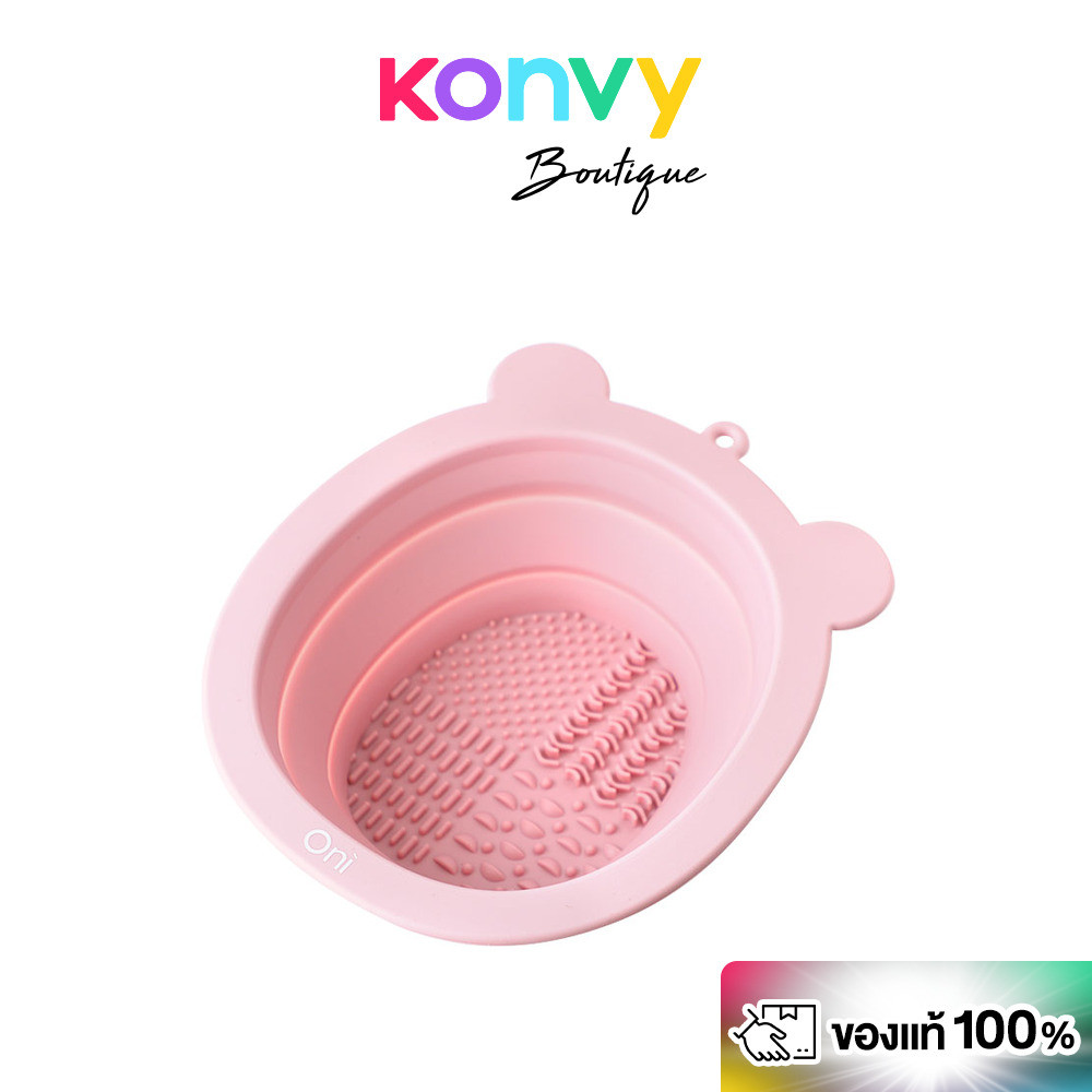 Oni Brush Cleansing Bowl #Sakura Pink ชามล้างแปรงซิลิโคนพับได้โอนิ สีชมพูซากุระ ล้างแปรงสะอาดล้ำลึก พกพาสะดวก.