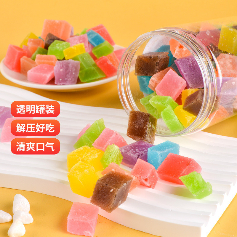 Influencer การกินไก่คริสตัลสีม่วงผลไม้ Amber Candy Chewable Girl Heart ของว่างวันเด็กมูลค่าสูง