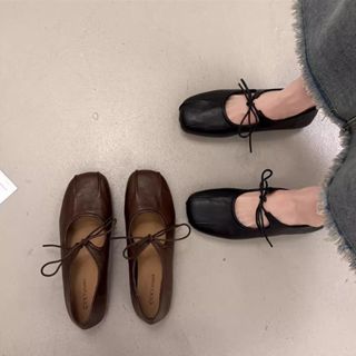 รองเท้าแมรี่เจนผู้หญิง รองเท้าส้นเตี้ยสไตล์เรโทรลำลองพร้อมดี…