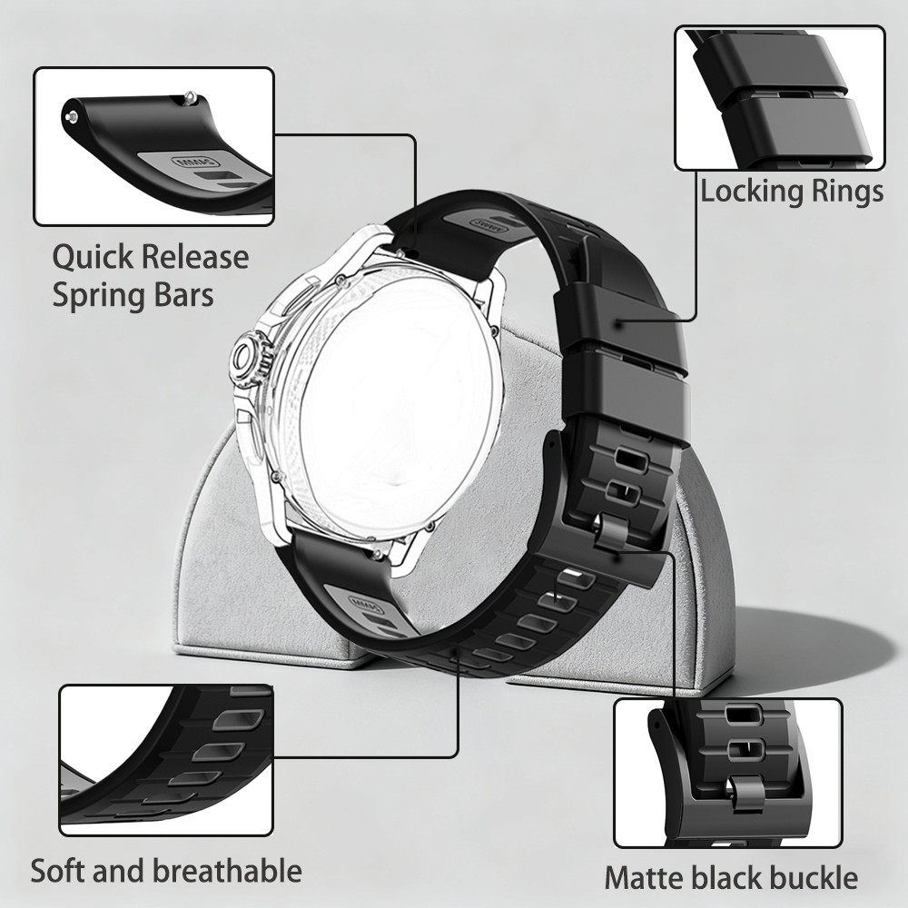 สําหรับสายนาฬิกาซิลิโคนสปอร์ต Ticwatch Pro 5 สายรัดข้อมือทดแทนแบบปรับได้ 24 มม. แบบปลดเร็วสําหรับสร้