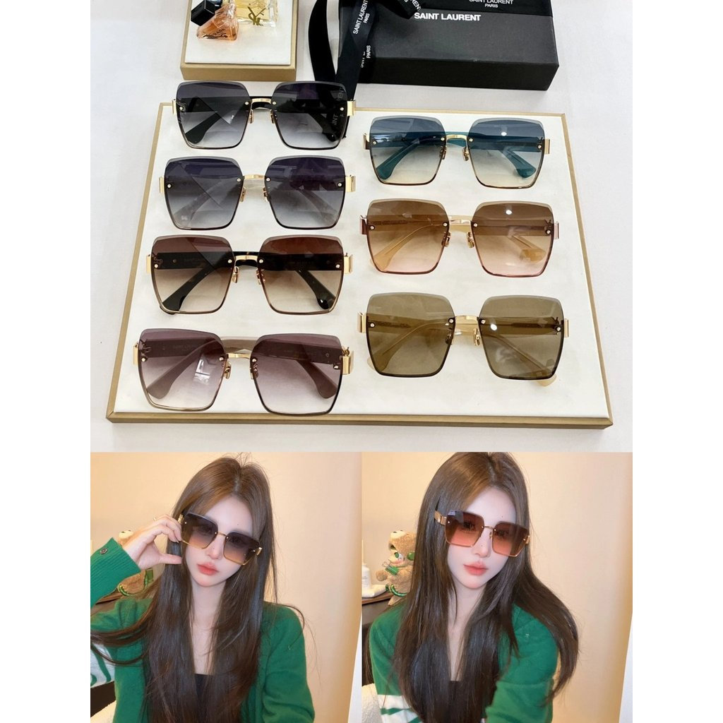 แว่นกันแดดSaintLaurentสีไล่ระดับสีLimitedEditionกรอบใหญ่พร้อมบรรจุภัณฑ์ฟรีCAB8