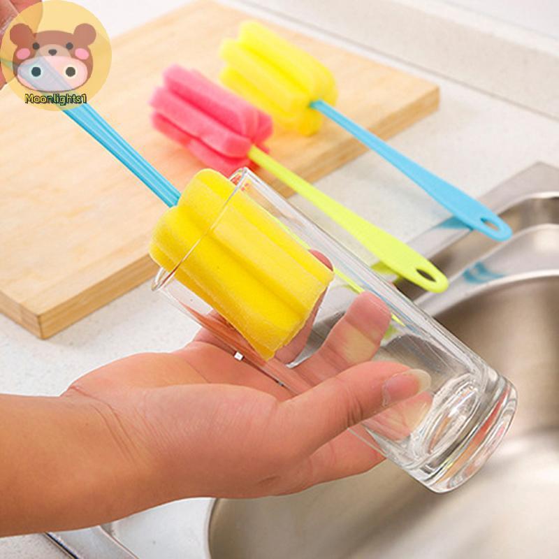 แสงจันทร์1ด้ามยาวแปรงขวดนมแปรงฟองน้ํานุ่มขวดน้ําถ้วยแก้วซักผ้าทําความสะอาดเครื่องมือครัวเครื่องมือทําความสะอาดพิเศษใน