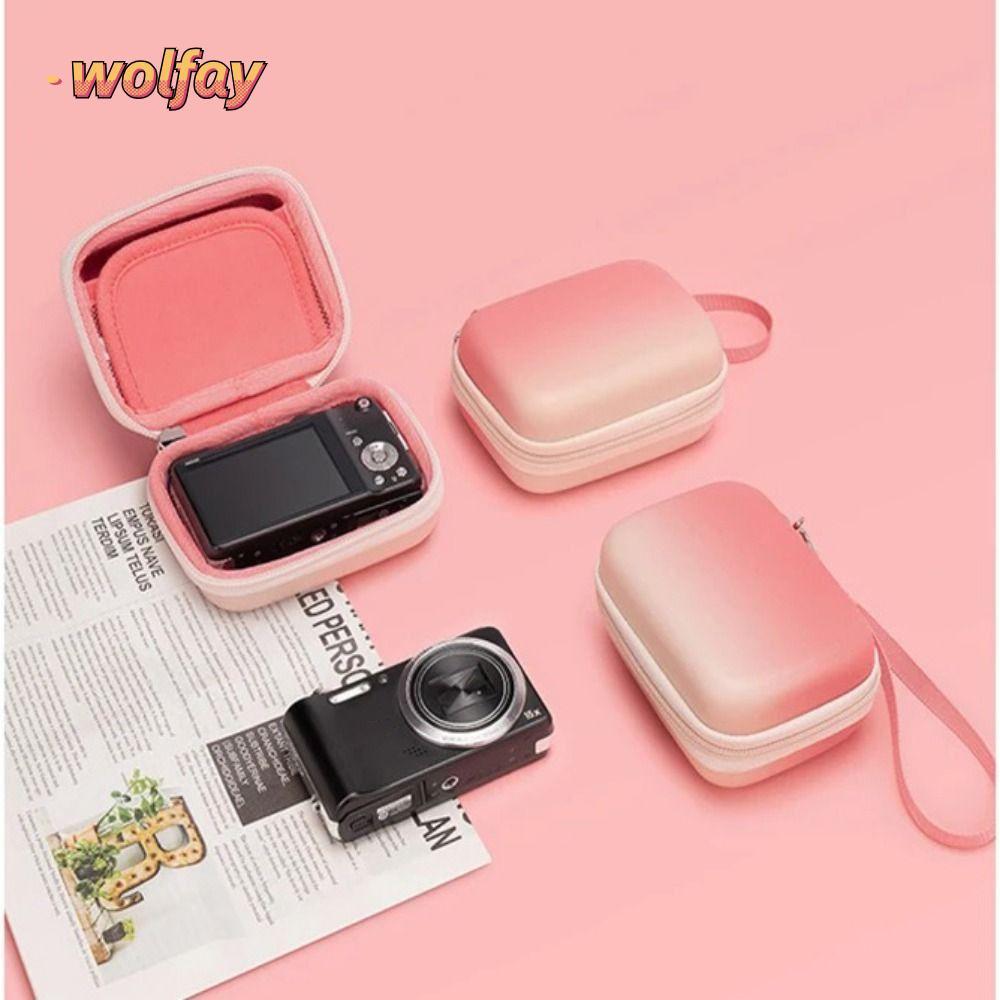 WOLFAY กระเป๋ากล้องดิจิตอล, น้ําหนักเบา PU Hard Cover, Anti-shock อุปกรณ์เสริมสําหรับกล้อง ZV-1 ZV-1