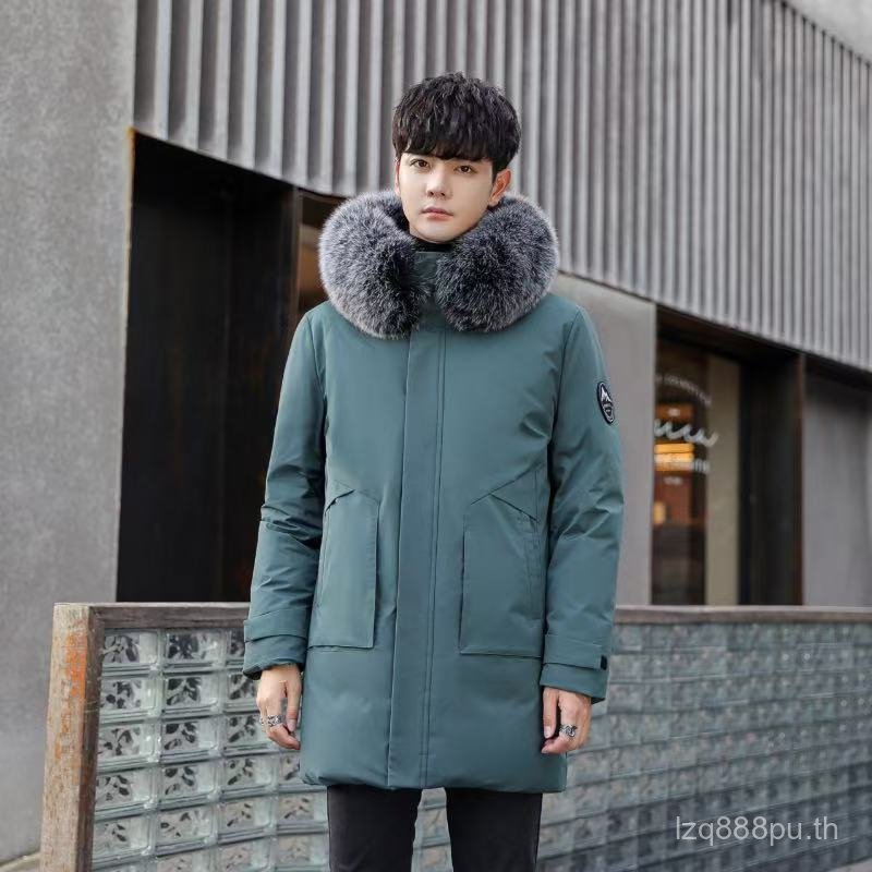 Hot Plus ขนาด: M-3XL ผู้ชาย Windproof Down Jacket Coats Warm White Duck Down Hooded Jacket 0VWC