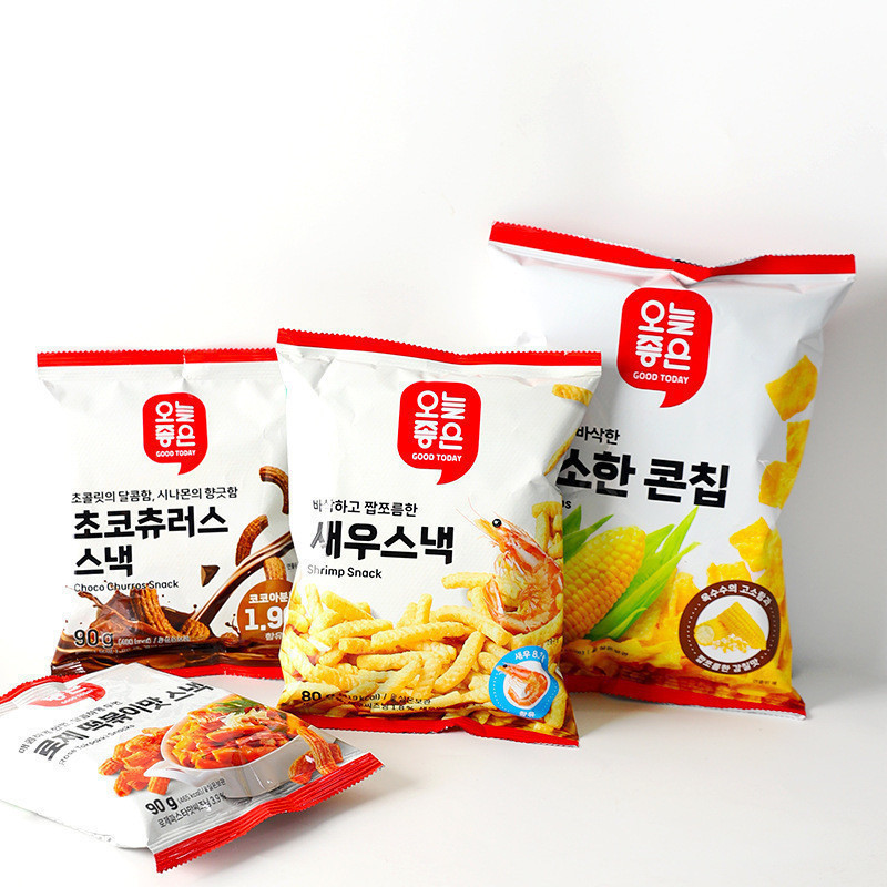 LORA Snack Shop TF7 Korea GOOD TODAY เมล็ดมะเขือเทศเค้กข้าวผัดรสช็อกโกแลตบาร์กรอบไล่ละครขนมป่องสบายๆ