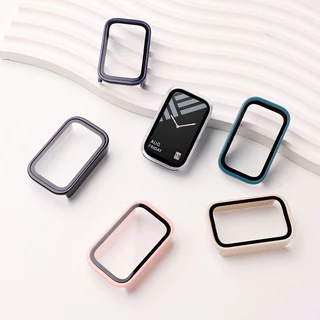 กรณีแก้วนิรภัย for Redmi Band 3 / Mi Band 9 Active PC พลาสติกเต็มจอป้องกันกันชนฝาครอบอุปกรณ์เสริม for Mi Band 9 Active