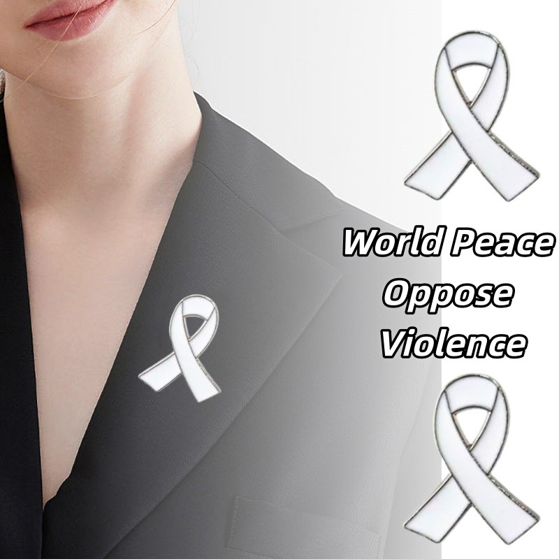 ริบบิ้นโบว์สำหรับกิจกรรม สัญลักษณ์ความสงบสุข เข็มกลัด