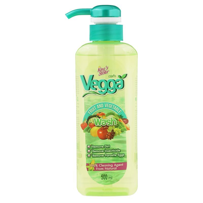 คิงส์สเตลล่าเวจก้าน้ำยาล้างผักและผลไม้ 500มล Kings Stella Vegga Fruit and Vegetable Wash 500ml [8850299011209 ]