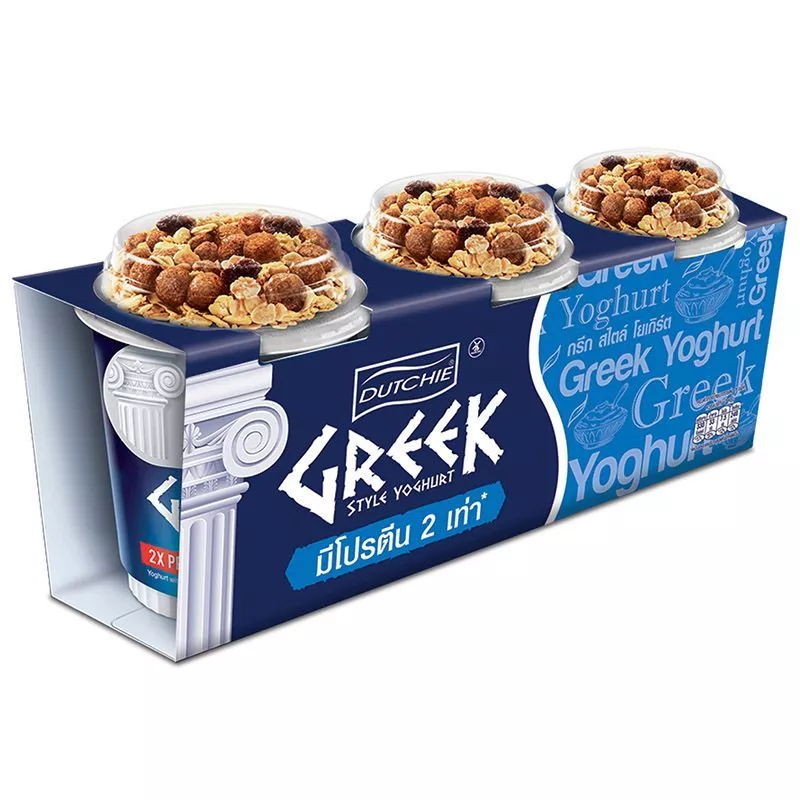 ดัชชี่กรีกสไตล์โยเกิร์ตรสธรรมชาติ 120กรัม แพค 3 Dutchie Greek Style Yogurt 120g. Pack 3 [หมายเลขบาร์โค้ด 8851717907098 ]