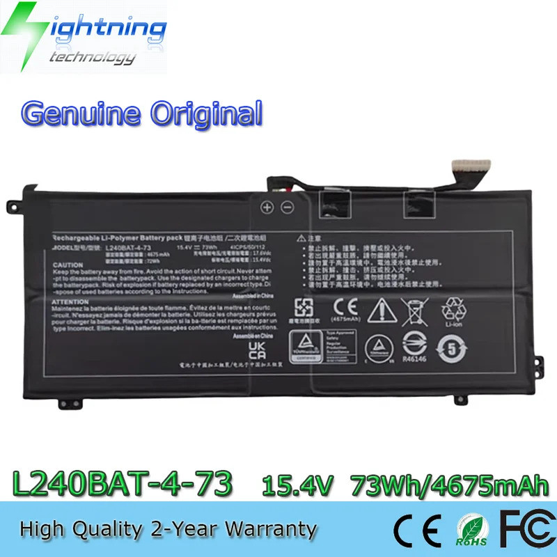 L240BAT-4-73 15.4V 73Wh แบตเตอรี่สําหรับ MSI System76 Lemur Pro (lemp13) 6-87-L240S-74B00