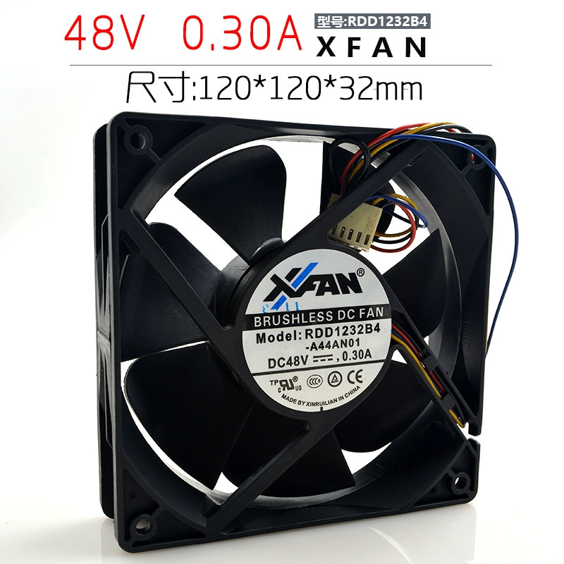 ของแท้ Xinruilian RDD1232B4 48V0.30A 12 ซม. 12032 4 สาย PWM อุณหภูมิควบคุมพัดลมบอล