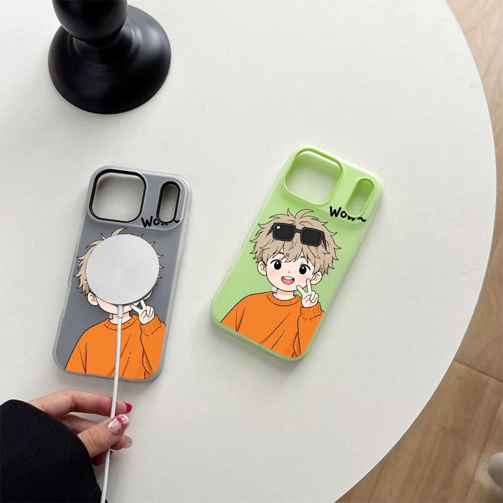 แว่นตาสี่เหลี่ยมสีดำบนหัว🍠เคสมือถือแม่เหล็กซิลิโคน สำหรับ iPhone 17 PRO MAX 16 15 14 13 12 11 PLUS AIR - JHCHGDCXK41