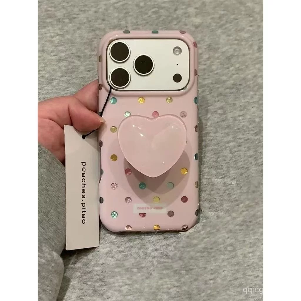 เคสโทรศัพท์โทรศัพท์ เหมาะสําหรับ iPhone Girl สีชมพูลายจุดเหมาะสําหรับ iPhone17/16/15/14ProMax เคสโทรศัพท์ 13/12/11/xr/x เคสป้องกันหญิง WOBQ