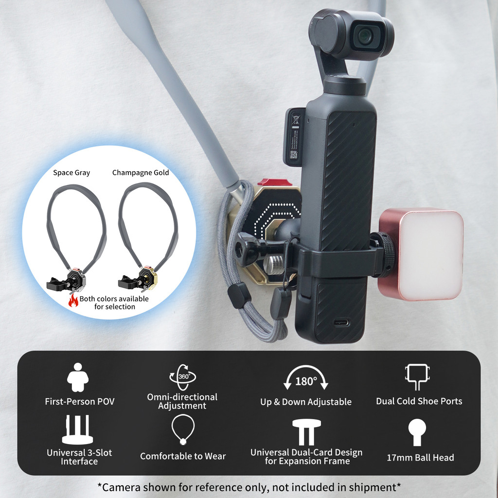 JMT 65 ซม.ซิลิโคนคอ 3-Card solt รองเท้าเย็นกรงกล้องเหมาะสําหรับ DJI Osmo Pocket 4/3