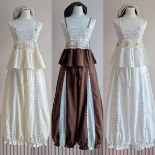 Ruda polkadot look สายเดี่ยว กางเกง ขายาวจินนี่ m10
