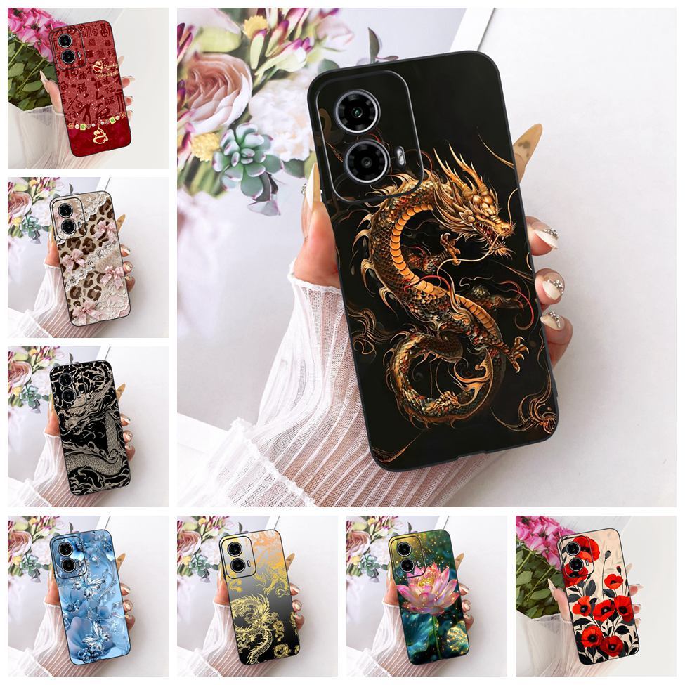สําหรับ Moto G34 กรณี XT2363-2 ความงามน่ารักการ์ตูนแฟชั่นผีเสื้อตลกทาสีสําหรับ Motorola Moto G34 ฝาค