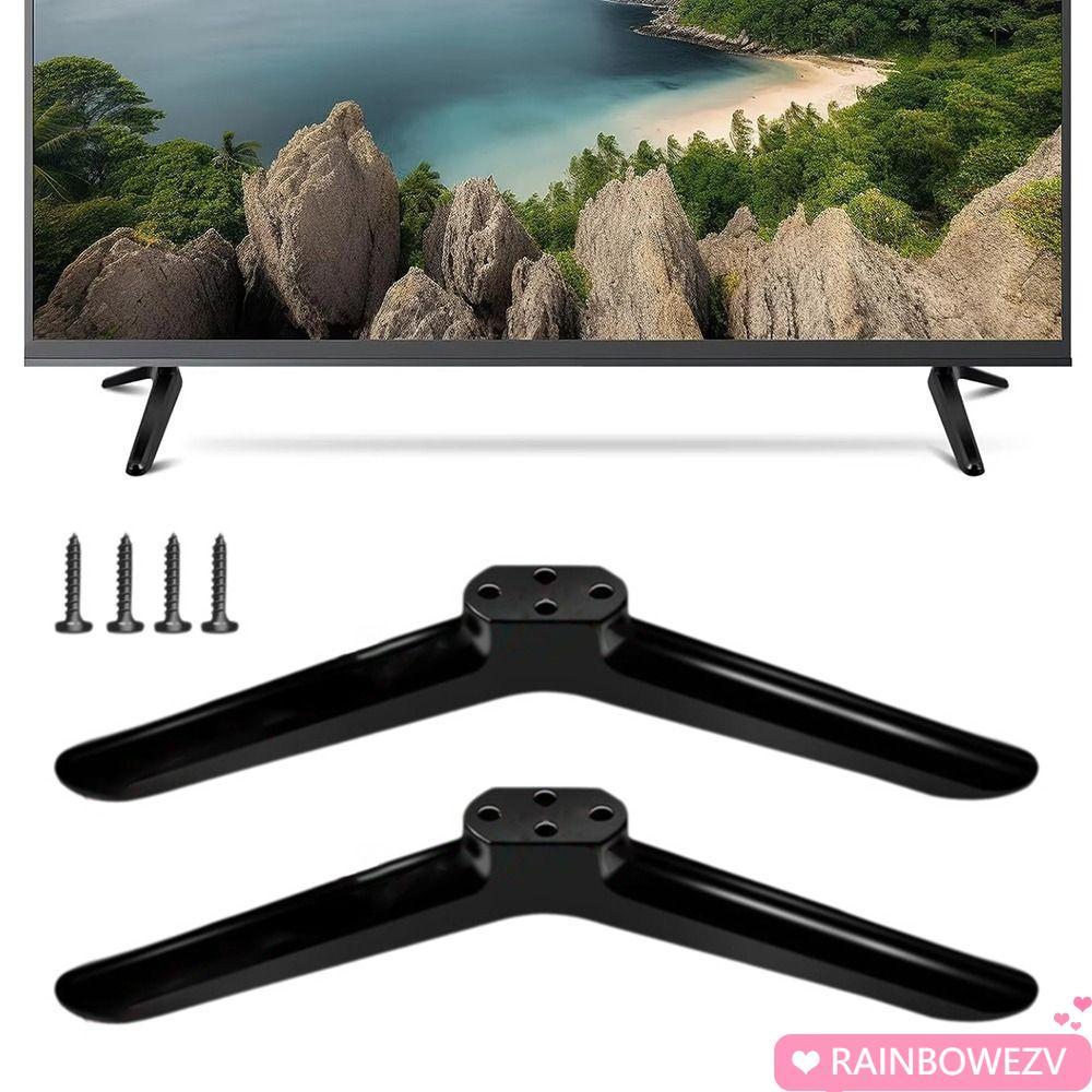 RAINBOWEZV TV Stand Base Mount, สีดําพร้อมแผ่นกันลื่นฐานทีวีขา,พร้อมสกรู Universal TV Stand ขาฐานวงเ