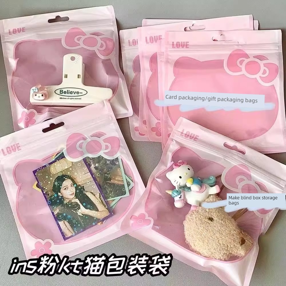 ถุงซิปล็อคใส่ขนม ถุงใส่อาหาร Sanrio ktcat ถุง ziplock เครื่องประดับบรรจุภัณฑ์เครื่องสำอางปิดผนึกพลาส