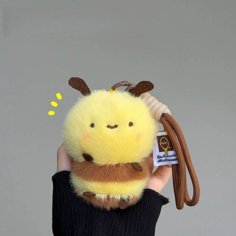 Cute Little Bee Plush School Bag Pendant Doll Keychain Ornaments Bag Pendant Accessories d4vC