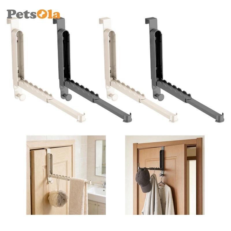 PETSOLA Over The Door Hanger Minimalist Hanger Coat Rack สําหรับกระเป๋าร่มห้องนอนหัวเข็มขัดสีเทา 4.6
