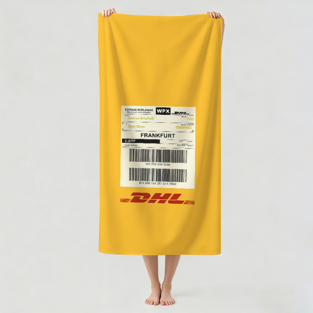 แฟชั่นพิมพ์ D-DHL Express ผ้าขนหนูผ้าเช็ดตัวแห้งใช้ได้กับว่ายน้ํา Camping โยคะ Beach Out Spot Goods