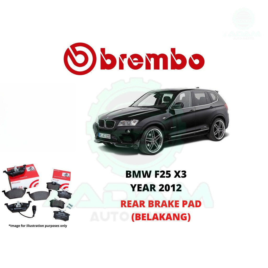 ผ้าเบรคหน้า BREMBO BMW F25 X3 YEAR 2012 100% (BELAKANG) P06064